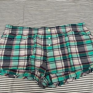 Plaid sleep shorts